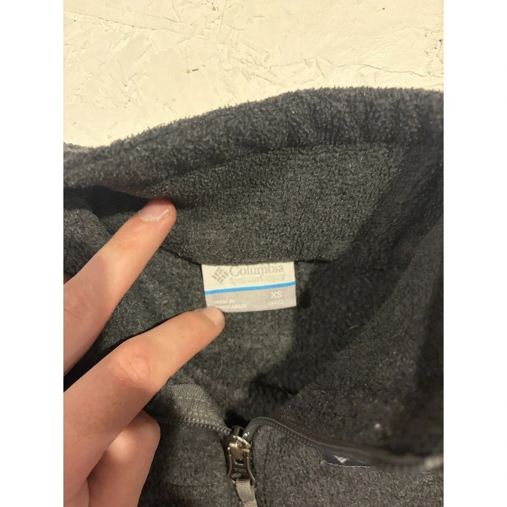 Columbia Sportswear Fleece Jacket Boys‎ XS Gray Mock Neck Full Zip Pockets